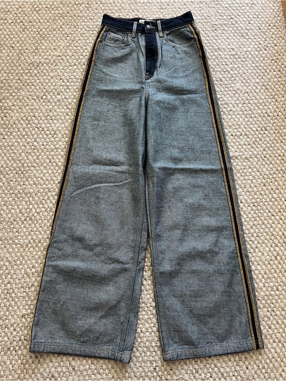 Wide Leg Blue inside out Jeans Zara